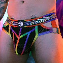 Breedwell Jockstrap Pure Pride Noir-Rainbow